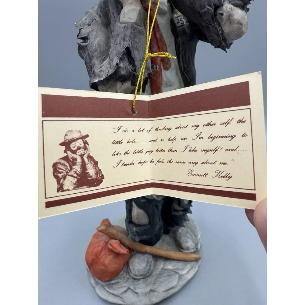 1984 Flambro Emmett Kelly Jr. Clown Figurine Toothache Dentist Limited READ